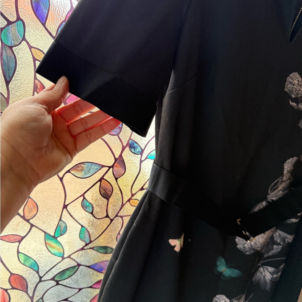 Ted Baker Black Dress with Floral and Butterfly Design - Picture 8 of 14